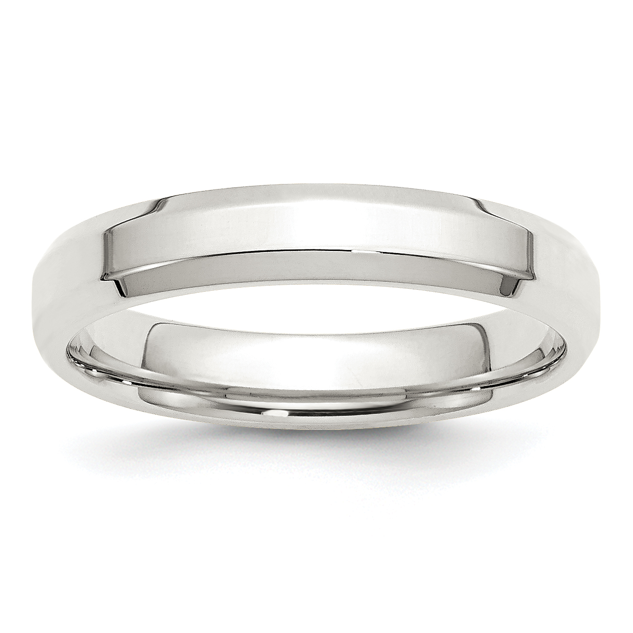 Sterling Silver 4mm Beveled Edge Size 6.5 Band (QBEC040-6.5)