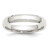 Sterling Silver 4mm Beveled Edge Band, Size 4 view 1