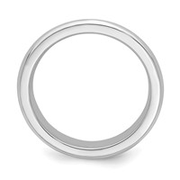 Sterling Silver Rhodium-plated 4mm Bevel Edge Band view 2