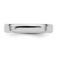 Sterling Silver Rhodium-plated 4mm Bevel Edge Band view 3
