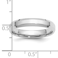 Sterling Silver Rhodium-plated 4mm Bevel Edge Band view 4