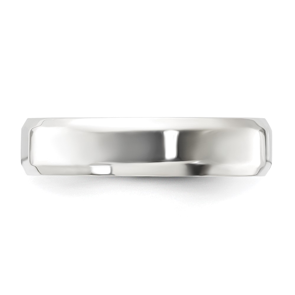Sterling Silver 5mm Beveled Edge Size 12.5 Band (QBEC050-12.5)