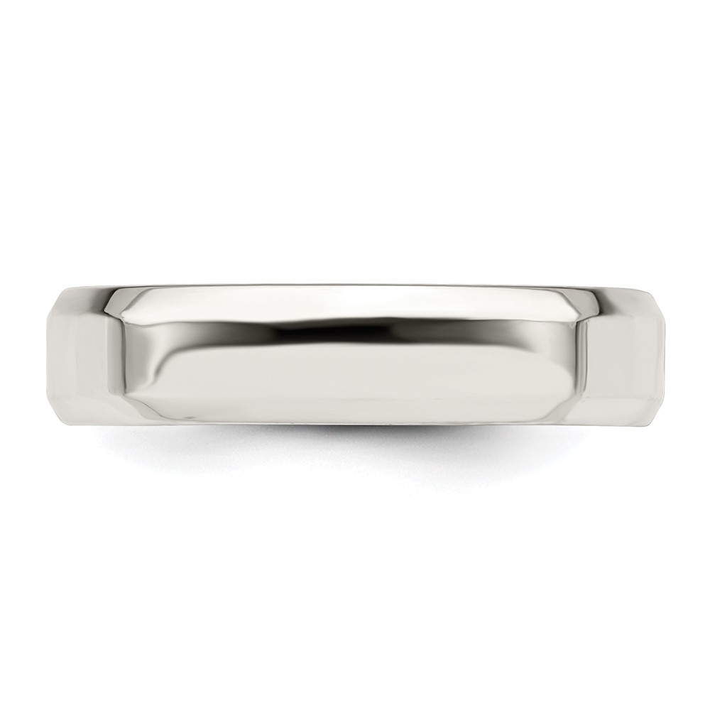 Sterling Silver 5mm Beveled Edge Size 12.5 Band (QBEC050-12.5)