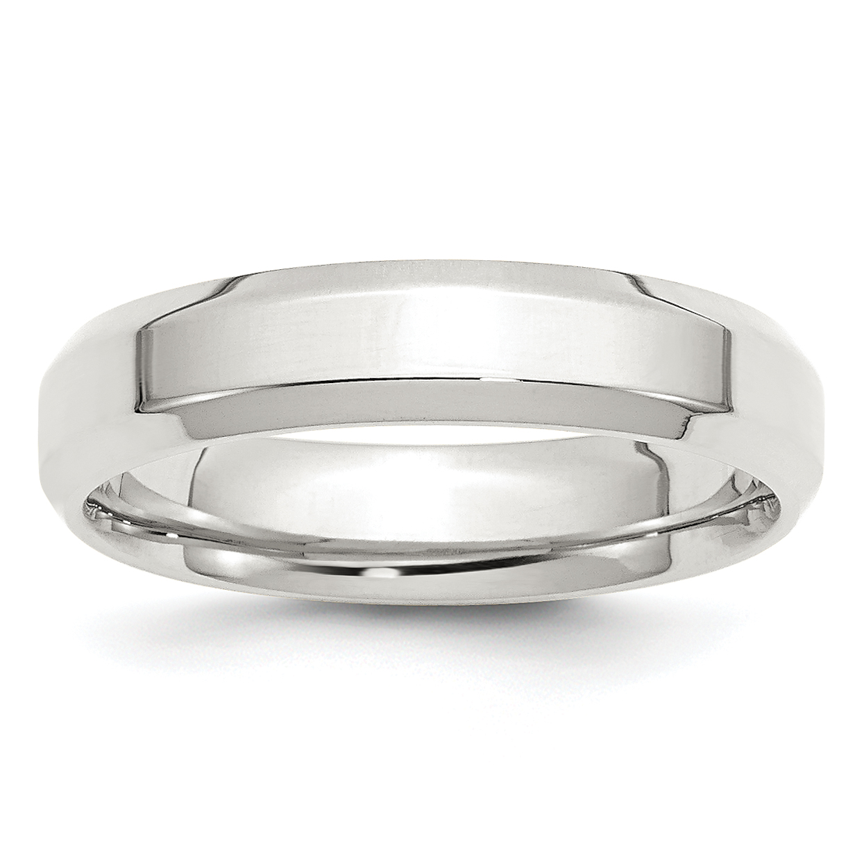 Sterling Silver 5mm Beveled Edge Size 10.5 Band (QBEC050-10.5)