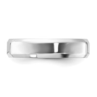 Sterling Silver Rhodium-plated 5mm Bevel Edge Band view 3