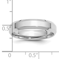 Sterling Silver Rhodium-plated 5mm Bevel Edge Band view 5