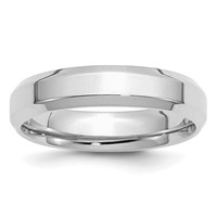 Sterling Silver Rhodium-plated 5mm Bevel Edge Band view 1