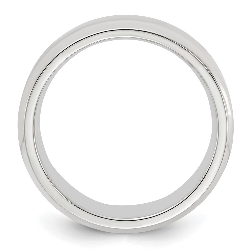 Sterling Silver 6mm Beveled Edge Size 11 Band (QBEC060-11)