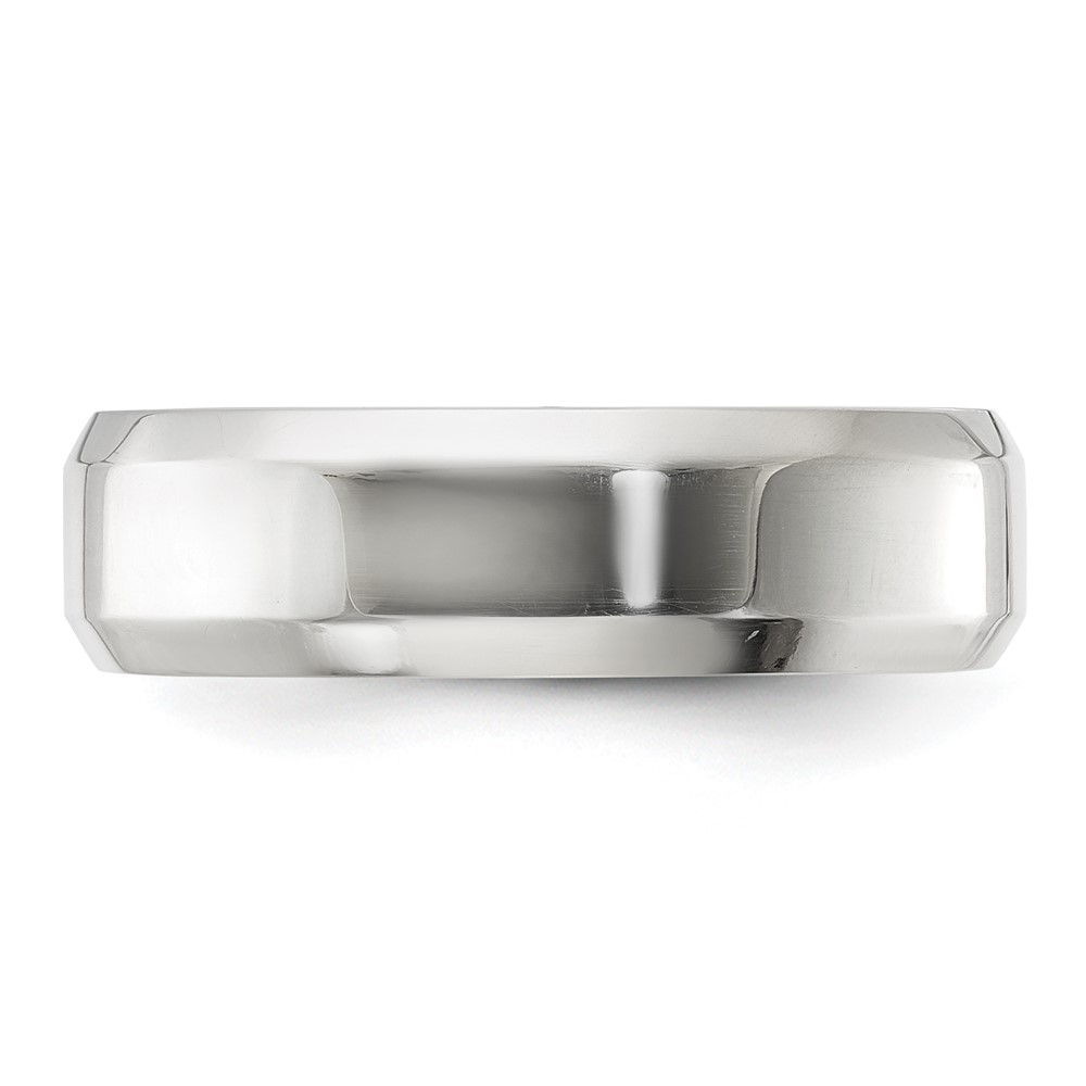 Sterling Silver 6mm Beveled Edge Size 11 Band (QBEC060-11)