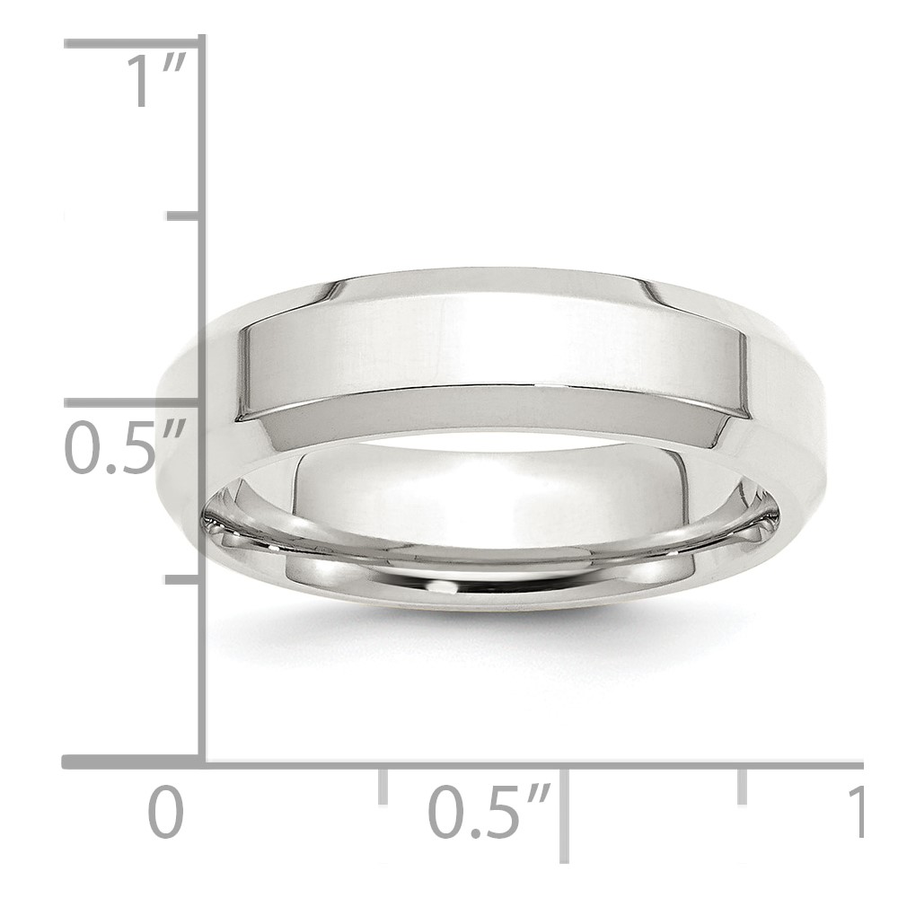 Sterling Silver 6mm Beveled Edge Size 11 Band (QBEC060-11)