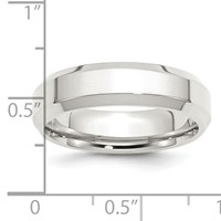 Sterling Silver 6mm Beveled Edge Band view 4