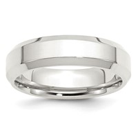 Sterling Silver 6mm Beveled Edge Band view 1