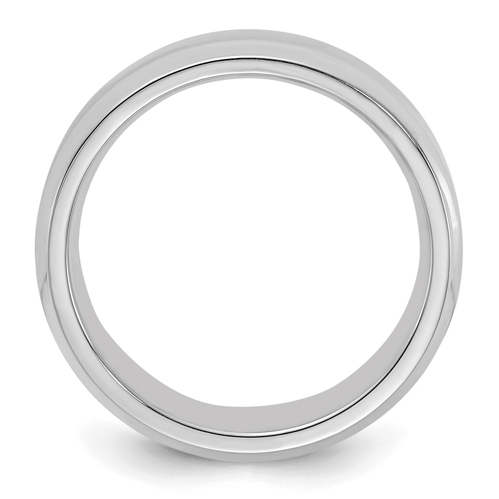 Sterling Silver Rhodium-plated 6mm Bevel Edge Size 9 Band (QBEC060RH-9)