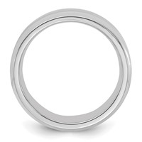 Sterling Silver Rhodium-plated 6mm Bevel Edge Band view 2