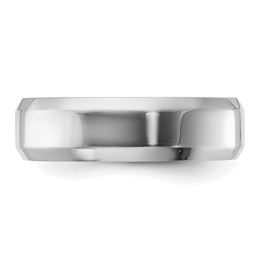 Sterling Silver Rhodium-plated 6mm Bevel Edge Size 9 Band (QBEC060RH-9)
