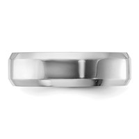 Sterling Silver Rhodium-plated 6mm Bevel Edge Band view 3