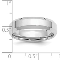 Sterling Silver Rhodium-plated 6mm Bevel Edge Band view 4