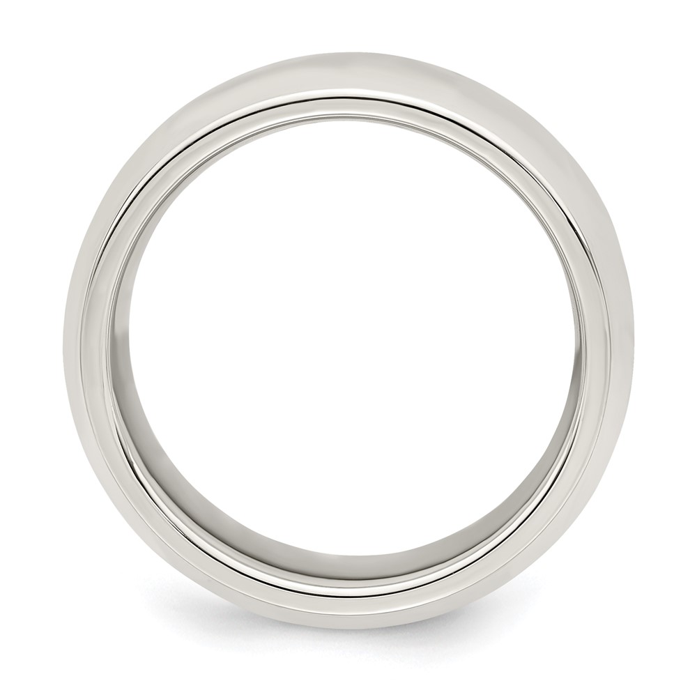 Sterling Silver 7mm Beveled Edge Size 10 Band (QBEC070-10)