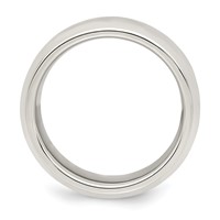 Sterling Silver 7mm Beveled Edge Band - Size 5 view 2