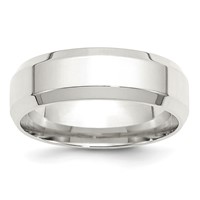 Sterling Silver 7mm Beveled Edge Band - Size 5 view 1