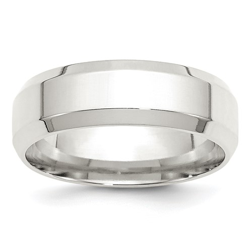 Sterling Silver 7mm Beveled Edge Band, Size 5