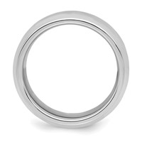 Sterling Silver Rhodium-plated 7mm Bevel Edge Band, Size 7 view 2