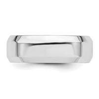 Sterling Silver Rhodium-plated 7mm Bevel Edge Band, Size 7 view 3