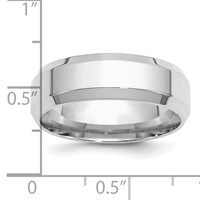Sterling Silver Rhodium-plated 7mm Bevel Edge Band, Size 7 view 4
