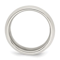 Sterling Silver 8mm Beveled Edge Band view 2