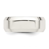 Sterling Silver 8mm Beveled Edge Band view 4