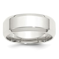 Sterling Silver 8mm Beveled Edge Band view 1