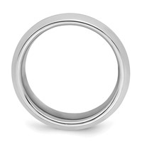 Sterling Silver Rhodium-plated 8mm Bevel Edge Band view 2