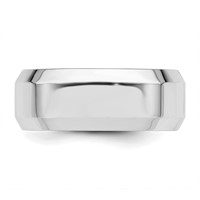 Sterling Silver Rhodium-plated 8mm Bevel Edge Band view 3