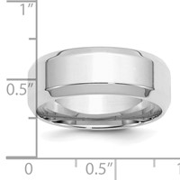 Sterling Silver Rhodium-plated 8mm Bevel Edge Band view 4