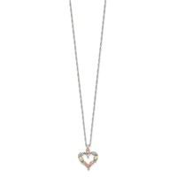 Landstrom's Mt. Rushmore Black Hills Sterling Silver 12K Gold Accents Open Heart Spring Ring Clasp Necklace, 18" view 2