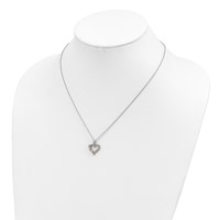 Landstrom's Mt. Rushmore Black Hills Sterling Silver 12K Gold Accents Open Heart Spring Ring Clasp Necklace, 18" view 3