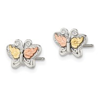 Landstrom's Mt. Rushmore Black Hills Sterling Silver 12K Gold Accents Butterfly Post Stud Earrings view 2