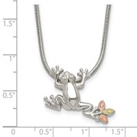Landstrom's Mt. Rushmore Black Hills Sterling Silver 12K Gold Accents Frog Slide Lobster Clasp Necklace, 20" view 4