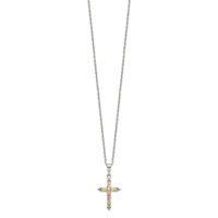 Landstrom's Mt. Rushmore Black Hills Sterling Silver 12K Gold Accents Cross Spring Ring Clasp Necklace, 18" view 2