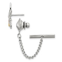 Landstrom's Mt. Rushmore Black Hills Sterling Silver 12K Gold Accents Eagle Pin Tie Tac view 2