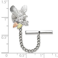 Landstrom's Mt. Rushmore Black Hills Sterling Silver 12K Gold Accents Eagle Pin Tie Tac view 3