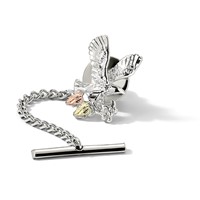 Landstrom's Mt. Rushmore Black Hills Sterling Silver 12K Gold Accents Eagle Pin Tie Tac view 4