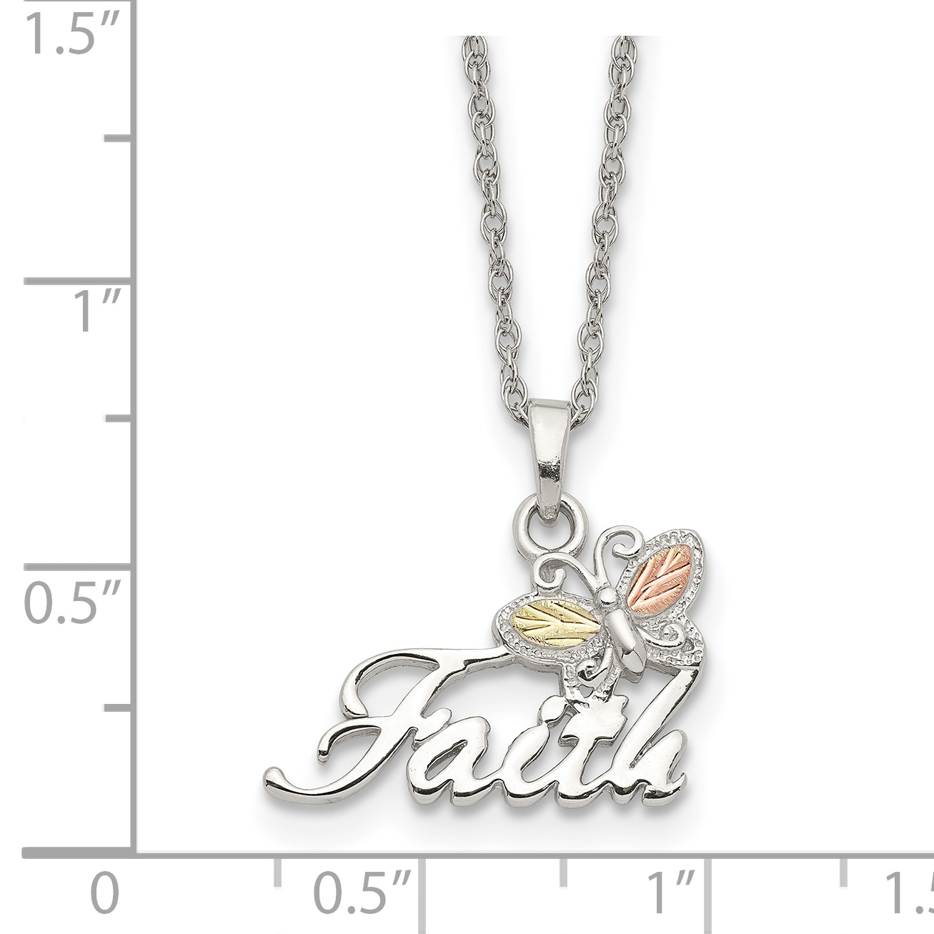 Landstrom's Mt. Rushmore Black Hills Silver 12K Gold Accents Faith Butterfly 18 detailed image 2