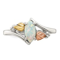Landstrom's Mt. Rushmore Black Hills Sterling Silver 12K Gold Accents Lab Created Opal Ring view 5