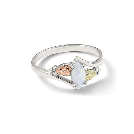 Landstrom's Mt. Rushmore Black Hills Sterling Silver 12K Gold Accents Lab Created Opal Ring