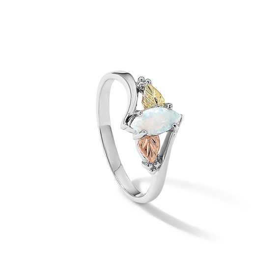 Landstrom's Mt. Rushmore Black Hills Sterling Silver 12K Gold Accents Lab Created Opal Ring