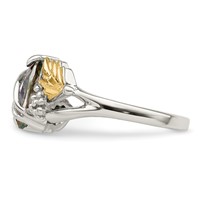 Landstrom's Mt. Rushmore Black Hills Sterling Silver 12K Gold Accents Mystic Fire Topaz Ring view 3