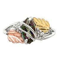 Landstrom's Mt. Rushmore Black Hills Sterling Silver 12K Gold Accents Mystic Fire Topaz Ring view 5