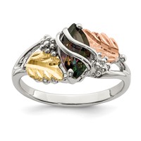 Landstrom's Mt. Rushmore Black Hills Sterling Silver 12K Gold Accents Mystic Fire Topaz Ring view 1