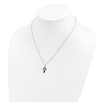 Landstrom's Mt. Rushmore Black Hills Sterling Silver 12K Gold Accents Antiqued Cross Spring Ring Clasp Necklace, 18" view 3